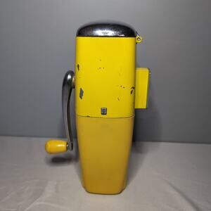 Vintage Rival Ice-O-Mat Yellow & Chrome Wall Mount Manual Ice Crusher MCM Retro